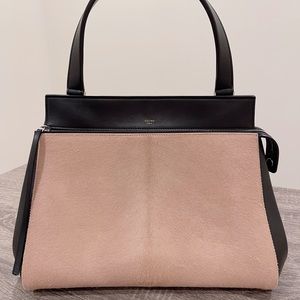 CELINE Edge Handbag
Pony Hair Calfskin Medium Edge Shoulder Bag Praline